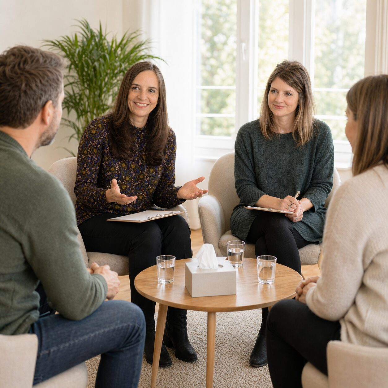 Systemische Paartherapie und systemische Familientherapie finden in einem geschützten Raum statt.